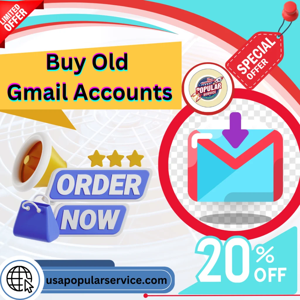 Buy Old Gmail Accounts Buy Old Gmail accounts can accelerate a business growth and drive organic traffic more rapidly. We offer both new and old 2014-2024 Gmail accounts at affordable prices. If you are interested in buying old Gmail accounts at the best price please place your order now. If you start enumerating the benefits of an old Gmail account, the list is endless. Whether for business or personal use, a Gmail account is essential for everyone. for all Our services feature ✅ Instant work start ✅ Quick and fast delivery ✅ High-quality service ✅ 100% customer satisfaction guaranteed ✅ Availability in USA, UK, CA, etc. ✅ 100% recovery guarantee ✅ PVA-verified accounts ✅ Creation of Gmail accounts with unique numbers and IPs ✅ Very competitive prices ✅ Money-back guarantee ✅ 24/7 customer support”